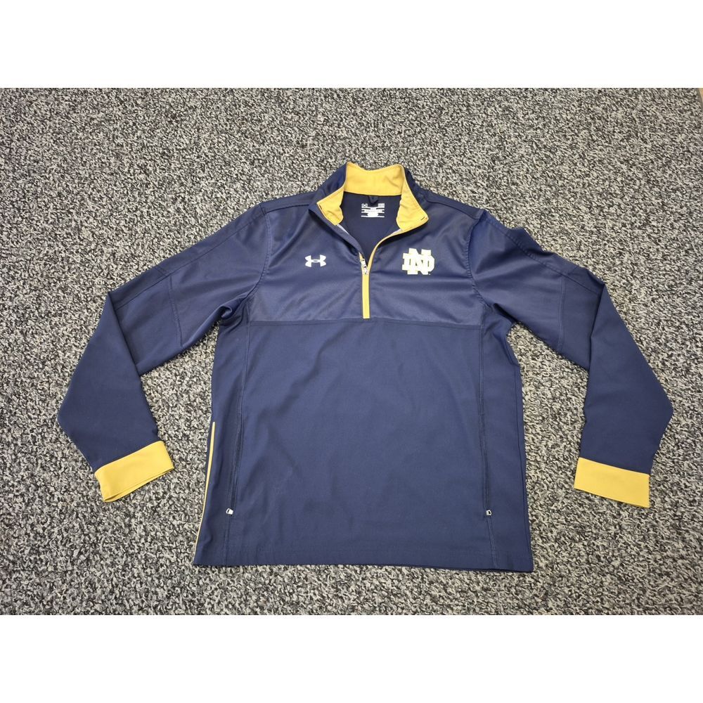 Under Armour Pullover Men's Medium Blue Gold Notre Dame Fighting Irish 1/4‎ Zip